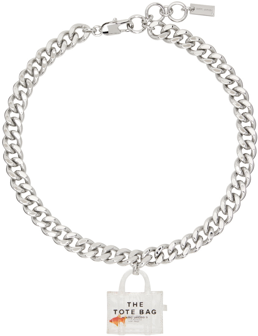 Marc Jacobs Silver 'The Tote Bag Goldfish' Necklace