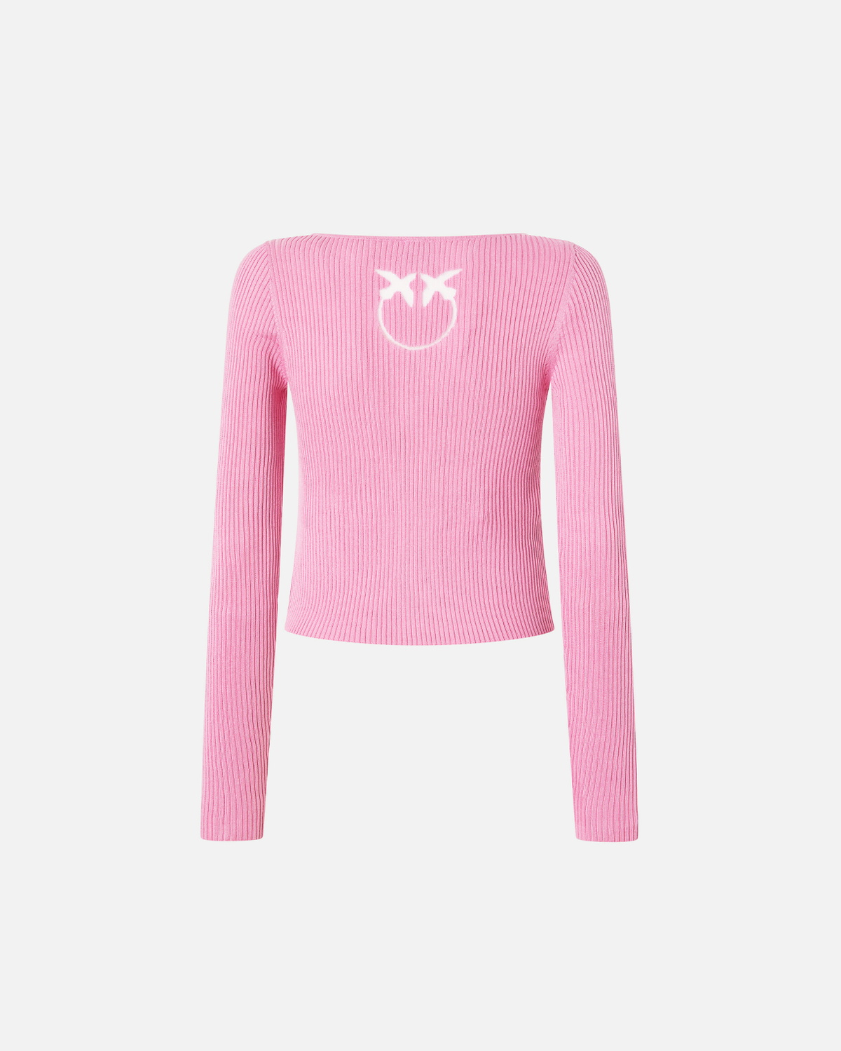 Pinko Cropped Cardigan With Bird Logo On The Back Moonlight Mauve