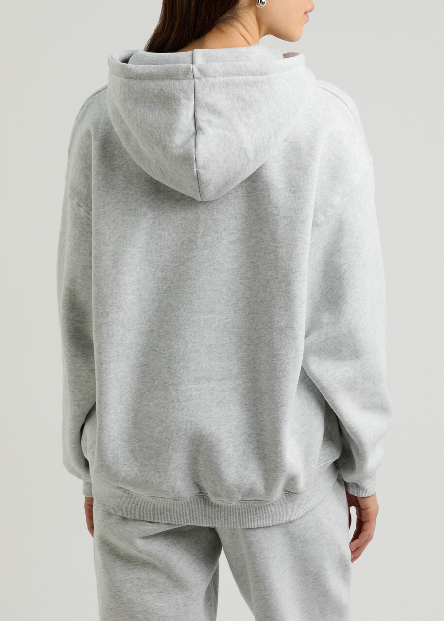 Rotate Sunday Logo Hooded Cotton Sweatshirt Light Grey