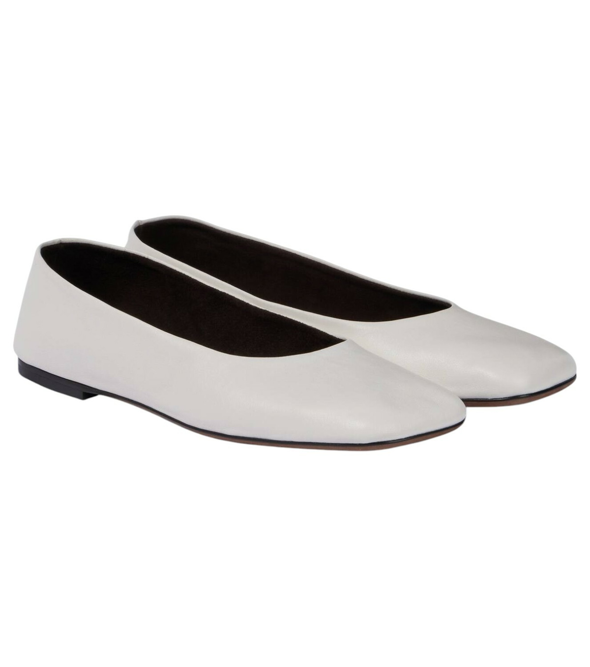 The Row Square leather ballet flats The Row