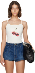 WILLY CHAVARRIA Off-White Cherry Cholita Camisole