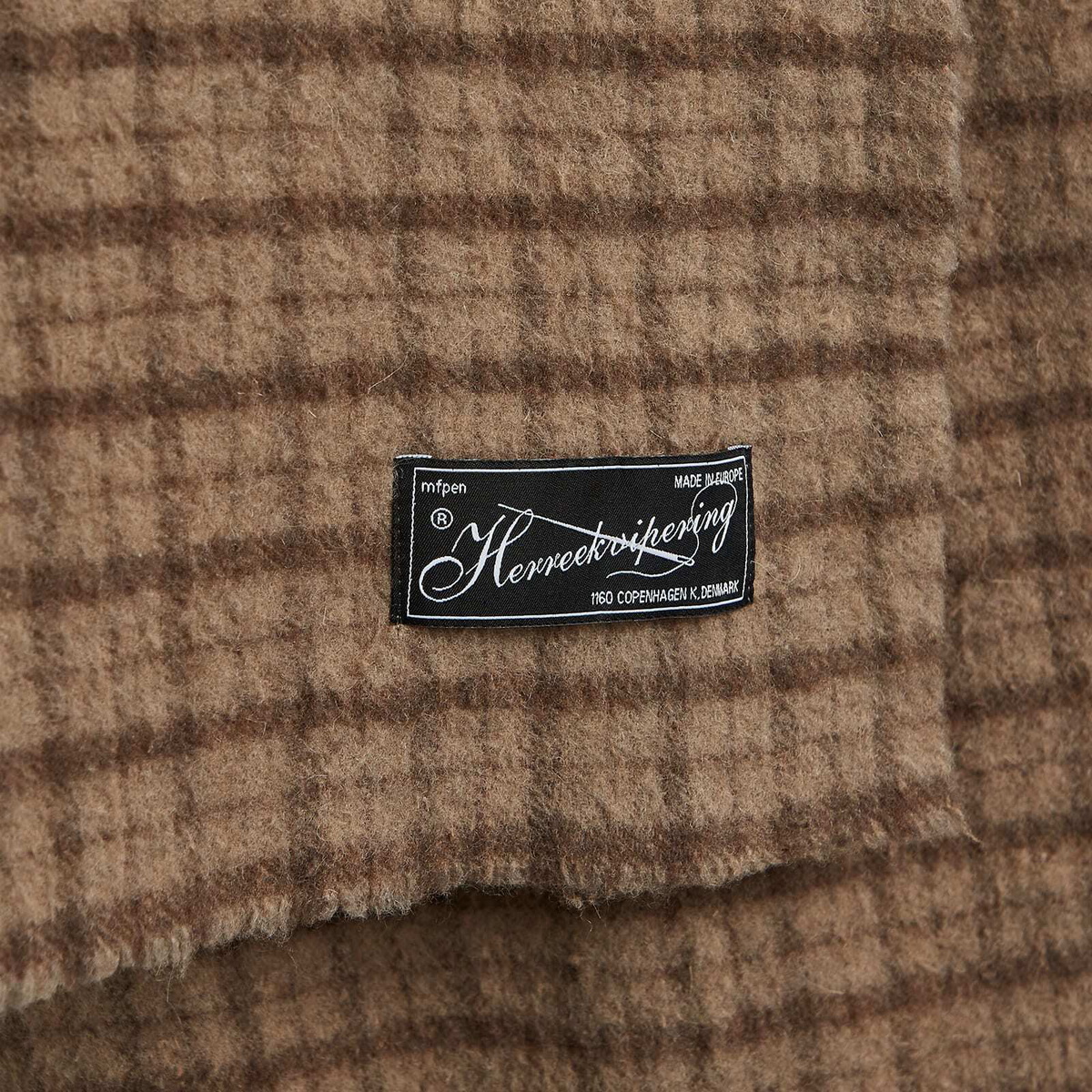 mfpen Men's Wool Scarf in Brown Check 