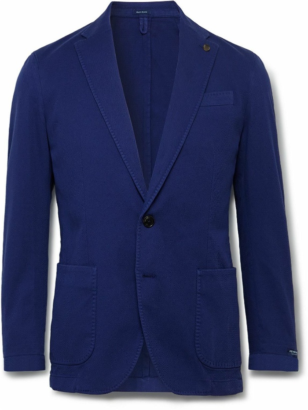 Photo: Peter Millar - Southport Slim-Fit Garment-Dyed Cotton-Blend Piqué Blazer - Blue