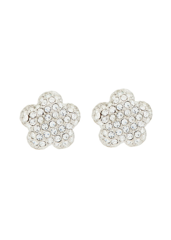 Photo: Marc Jacobs The Daisy Pavé Stud Earrings - Silver - One Size