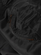 LOEWE - Leather-Trimmed Shell Hooded Bomber Jacket - Black