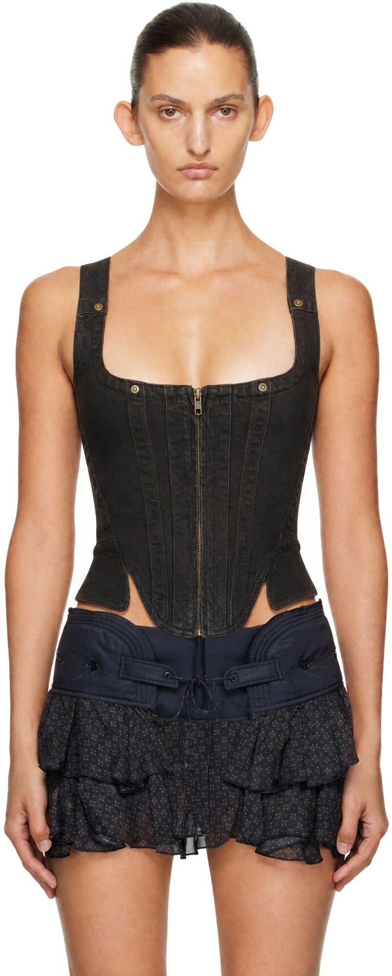 KNWLS Brown Alice Bustier Top