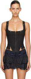 KNWLS Brown Alice Bustier Top