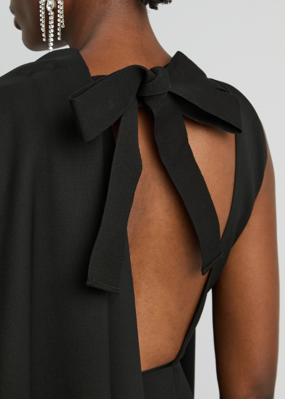 Roksanda Valerya Cape-effect Wool Jumpsuit Black