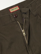 Human Made - Tapered Logo-Embroidered Pleated Cotton-Twill Trousers - Green