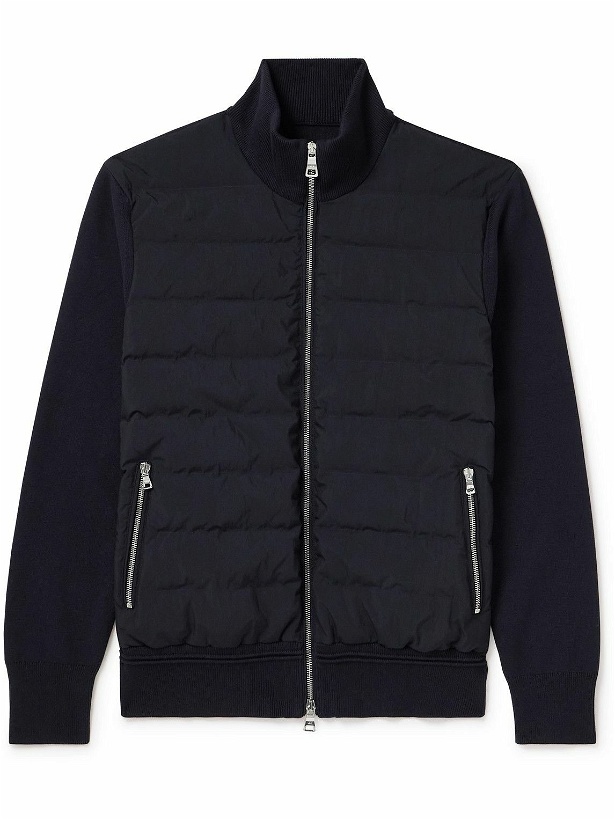 Photo: Mr P. - Shell and Knitted Cotton Padded Down Jacket - Blue