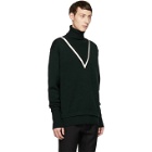 Givenchy Green Fake Double Layer Turtleneck