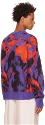 MSGM Red & Purple Acid Marble Drill Sweater
