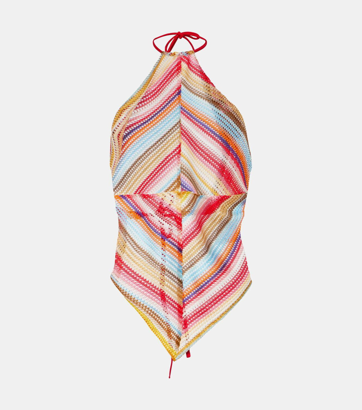 Missoni Mare Striped halterneck knit top