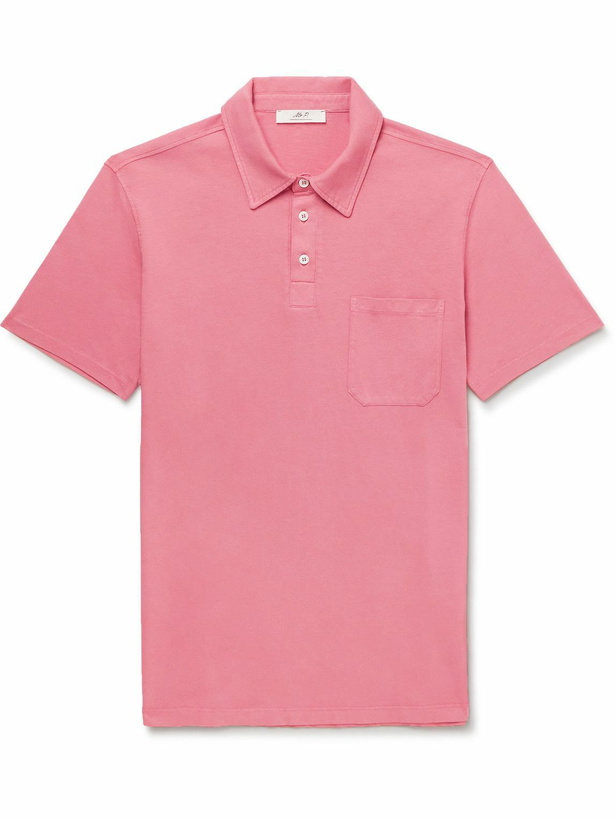 Photo: Mr P. - Garment-Dyed Organic Cotton-Jersey Polo Shirt - Pink