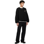 Fear of God ESSENTIALS Black Holiday Embroidered Merino Crewneck Sweater