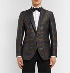 Favourbrook - Brown Slim-Fit Faille-Trimmed Cotton-Velvet Tuxedo Jacket - Blue