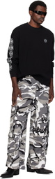 VETEMENTS Black & White Merged Cargo Pants