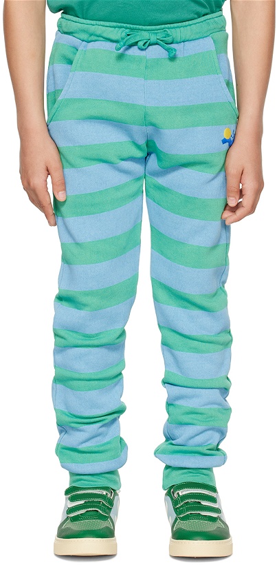 Photo: Bonmot Organic Kids Green & Blue Striped Lounge Pants