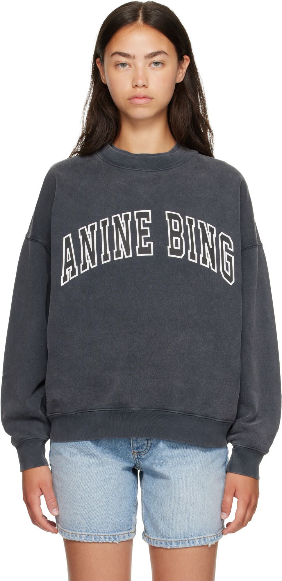 ANINE BING Black Miles New Classic Sweatshirt
