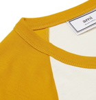 AMI - Embroidered Two-Tone Jersey T-Shirt - Men - Mustard