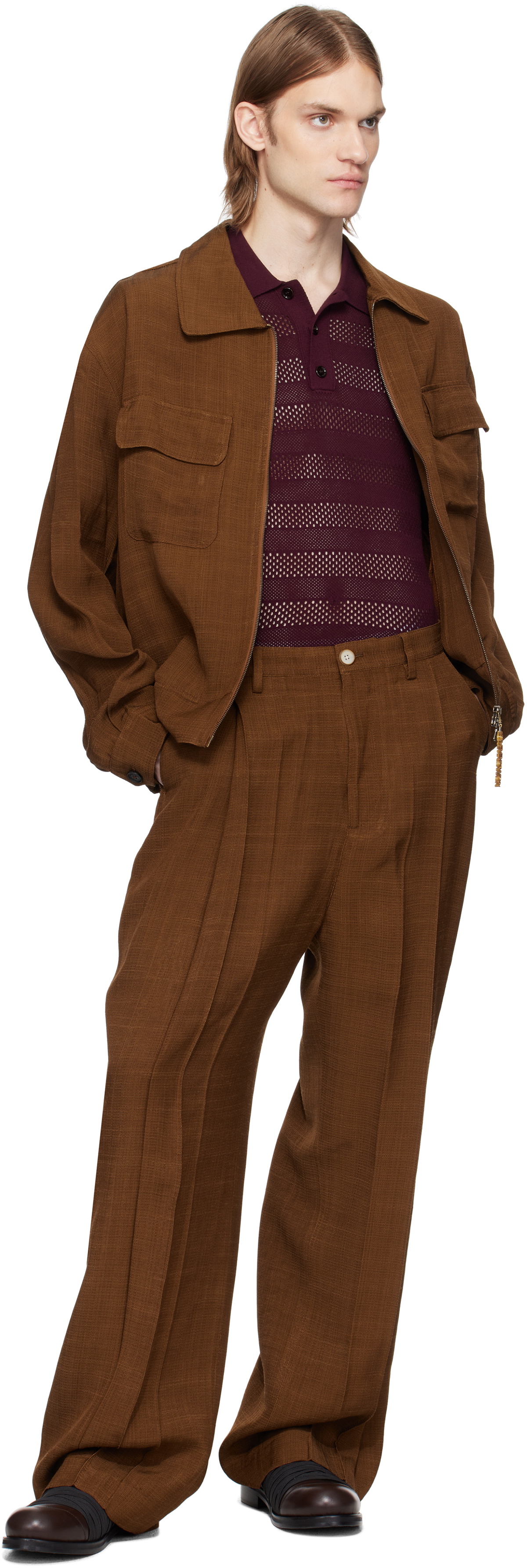 CMMN SWDN Brown Isola Blouson Jacket