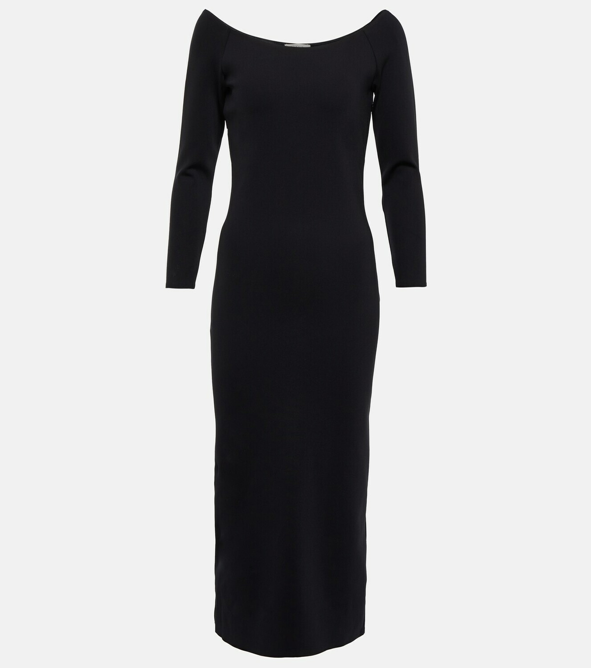 wool blend scuba midi dress Mariam Dress in Wool Scuba Black