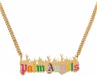 Palm Angels Gold & Multicolor Burning Necklace