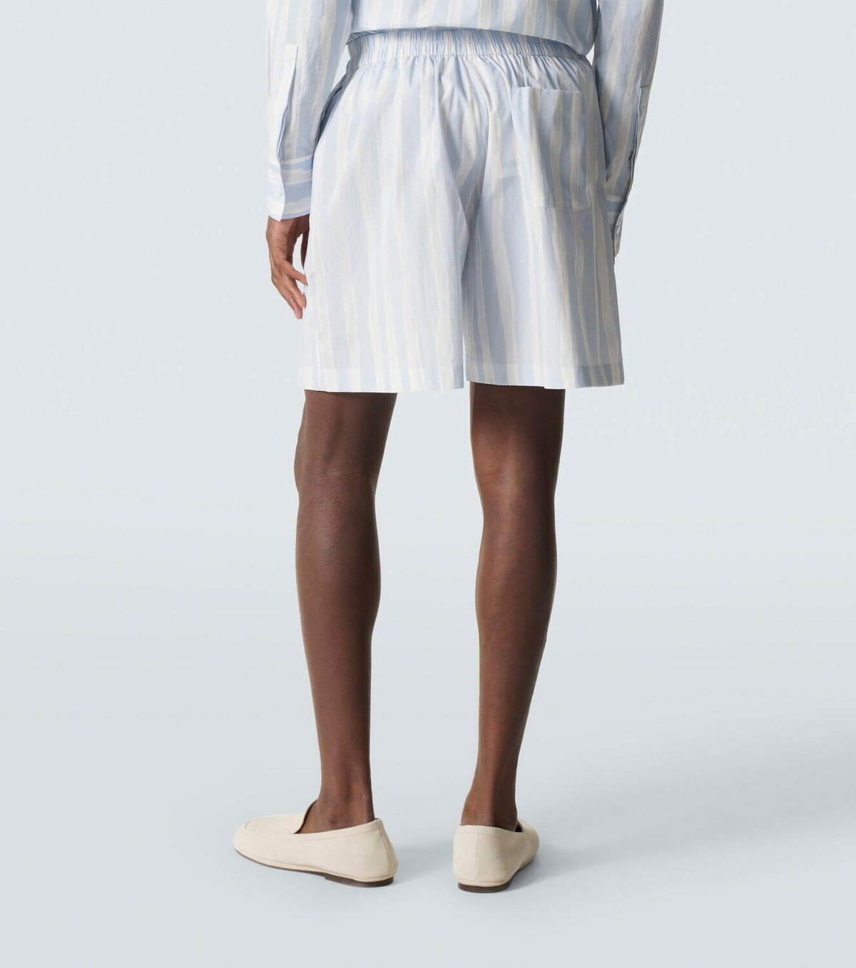 Jacquemus Caleçon striped cotton poplin shorts