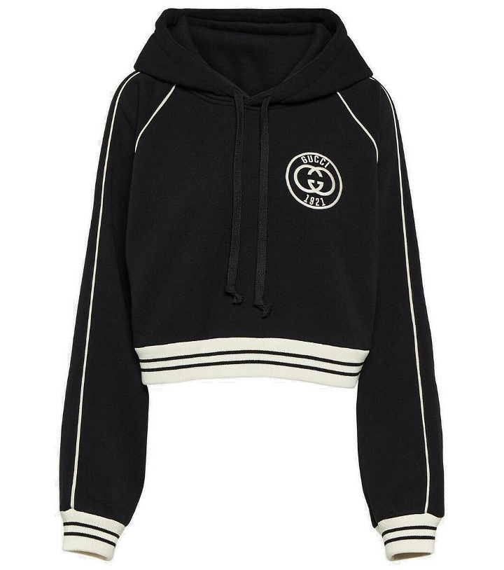 Photo: Gucci Cropped cotton jersey hoodie