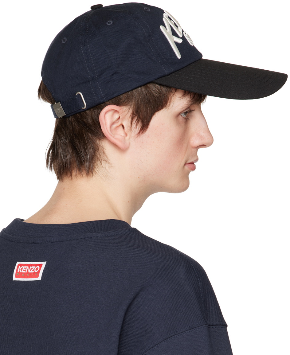 Kenzo Navy & Black Kenzo Paris Long Visor Cap Kenzo
