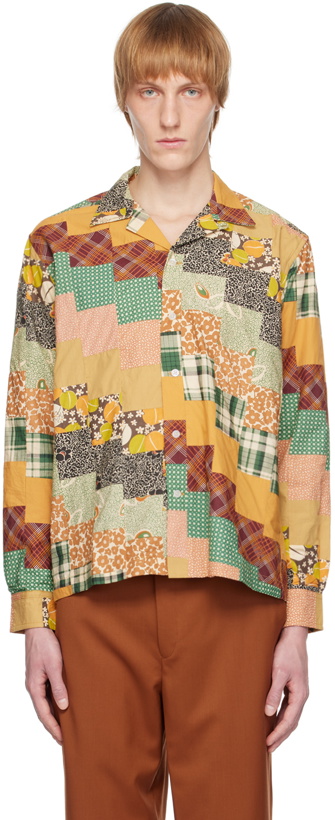 Photo: Bode Multicolor Diagonal Square Patchwork Shirt