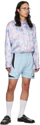 Martine Rose Blue Reversible Paneled Shorts