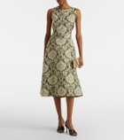 'S Max Mara Embellished cotton-blend jacquard midi dress