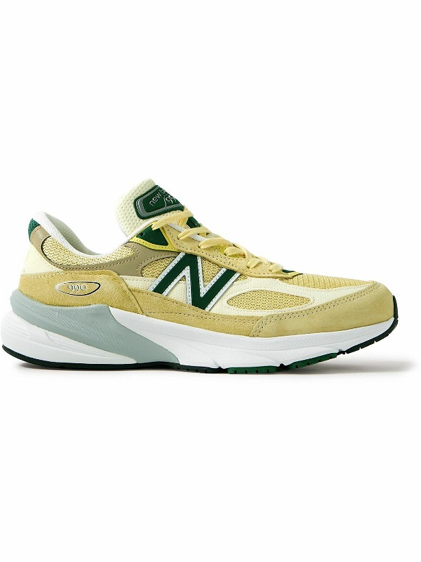 Photo: New Balance - 990v6 Suede-Trimmed Mesh Sneakers - Yellow