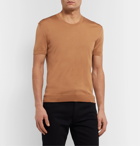 TOM FORD - Slim-Fit Knitted Silk T-Shirt - Brown