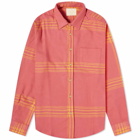 Portuguese Flannel Men's Megs Check Shirt in Pink