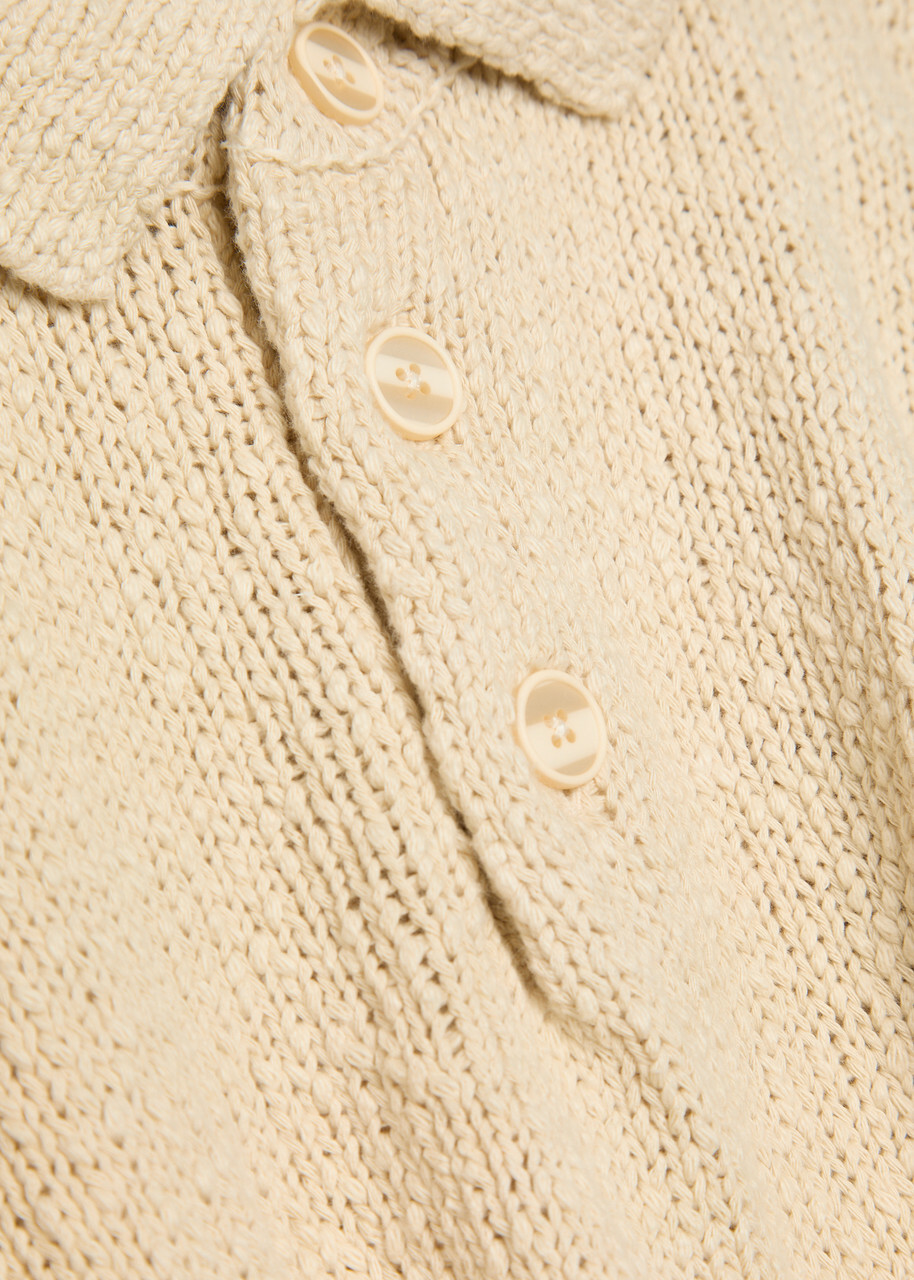 Cole Buxton Beach Textured-knit Cotton Polo Jumper White
