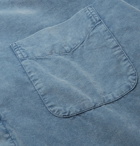 Massimo Alba - NOTO2 Mandarin-Collar Embroidered Cotton-Corduroy Shirt - Blue