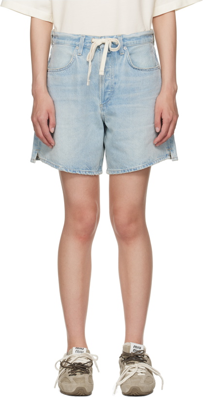 Photo: Citizens of Humanity Blue Brynn Drawstring Denim Shorts