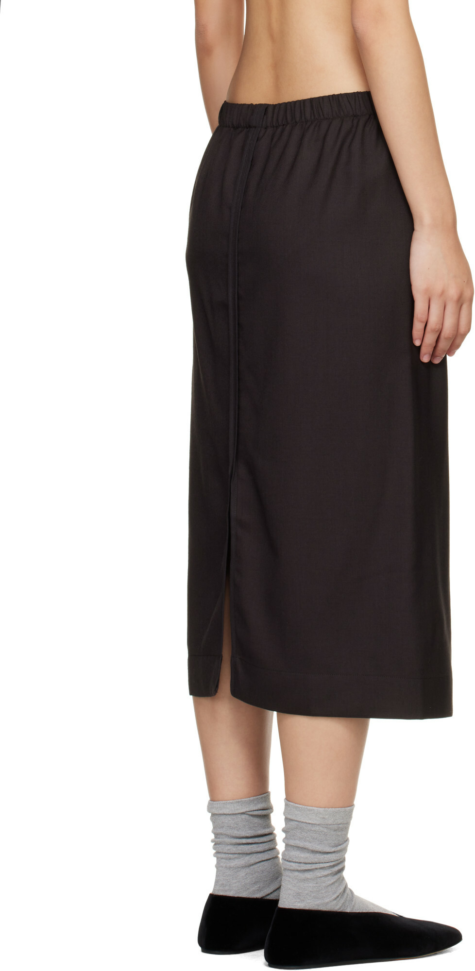 Baserange Brown Dadar Midi Skirt