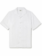 Hartford - Palm Mc Pat Camp-Collar Linen Shirt - White