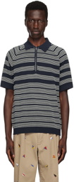 BEAMS PLUS Navy Jacquard Polo