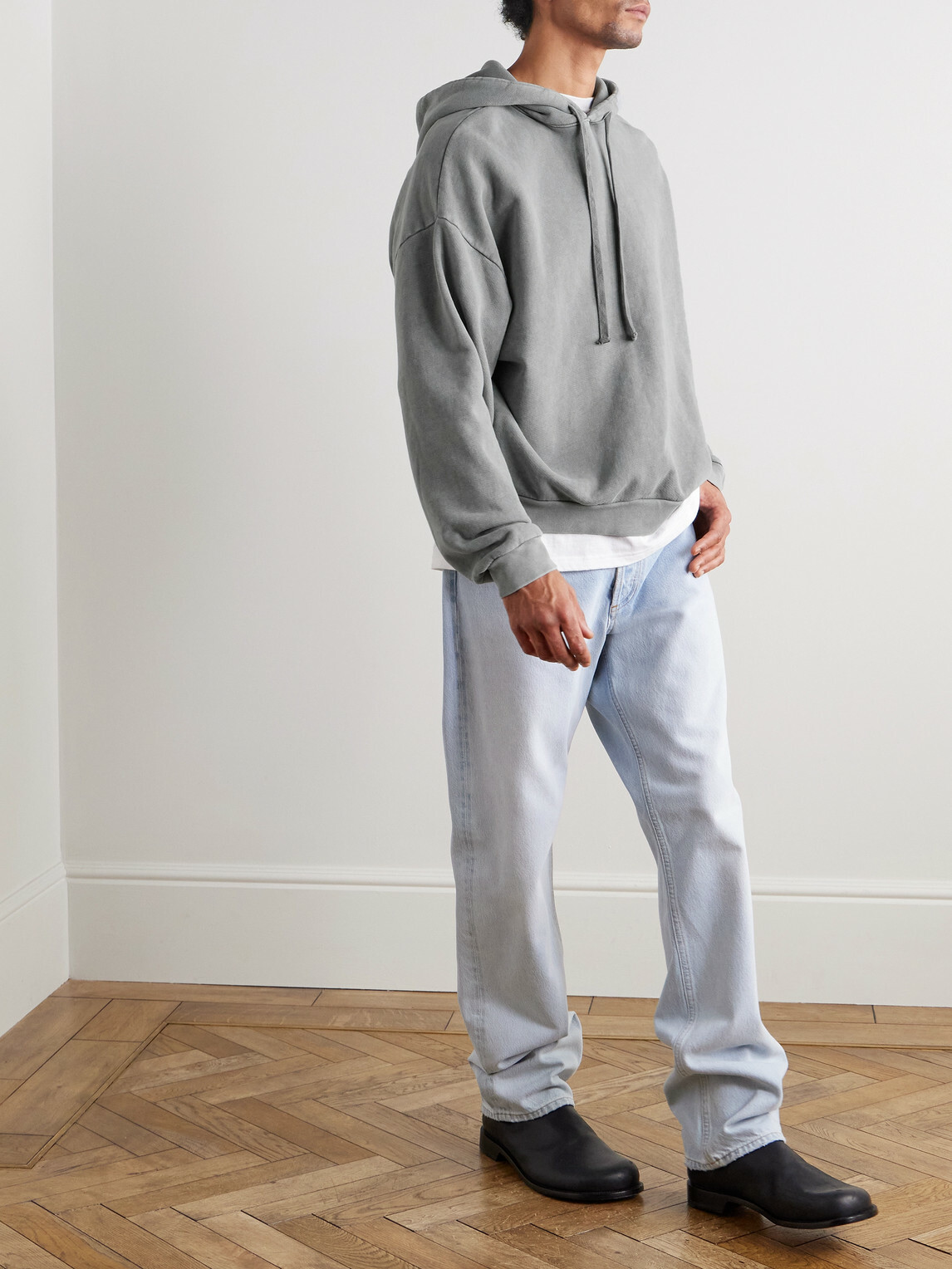 AGOLDE - Salford Cotton-Jersey Hoodie - Gray