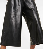 Loewe High-rise leather culottes