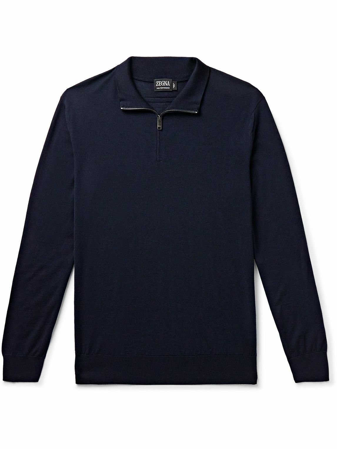 Zegna - Slim-Fit Wool Half-Zip Sweater - Blue Zegna