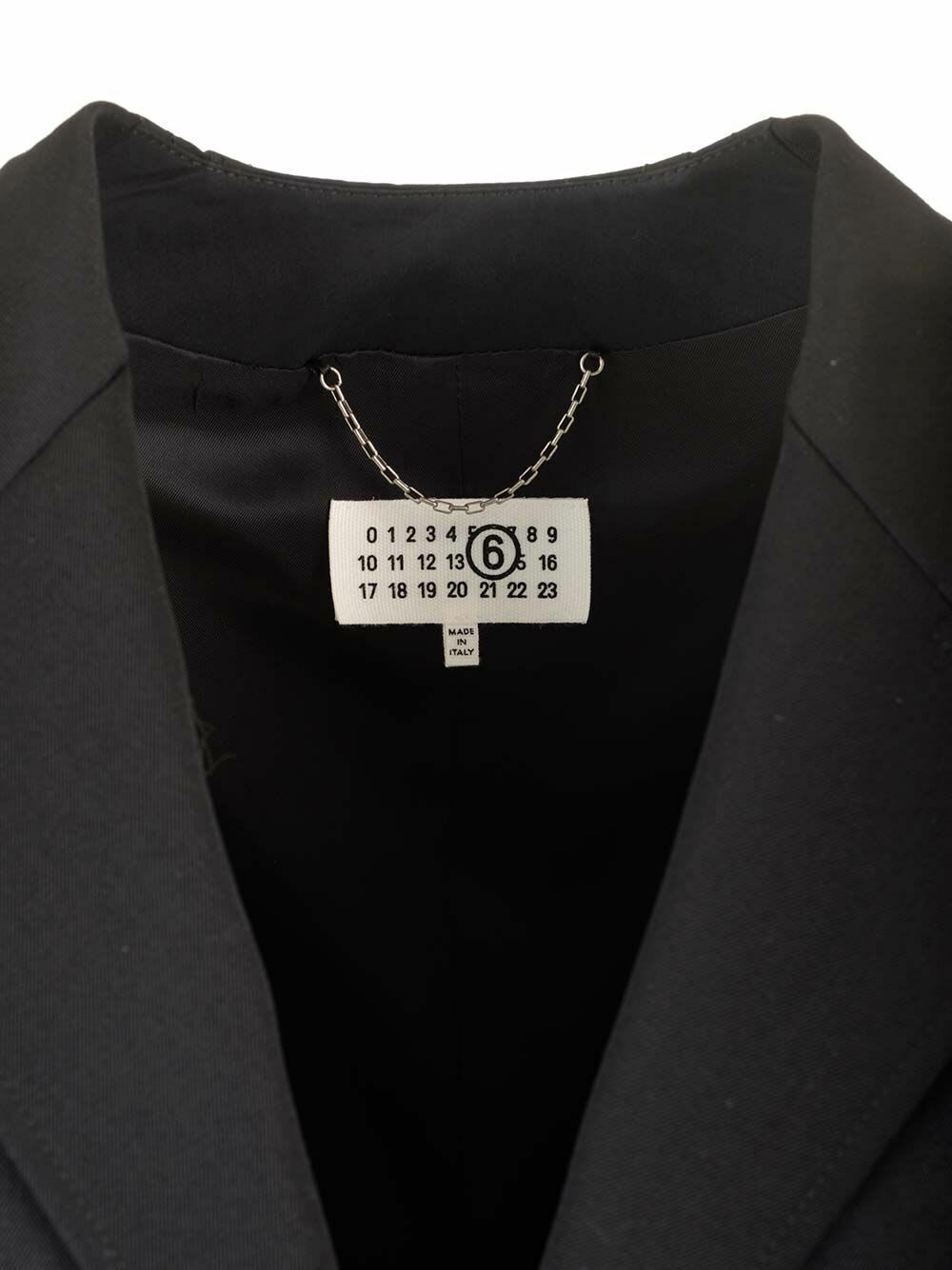 MM6 Maison Margiela Men's Number Logo Leather Belt in Black