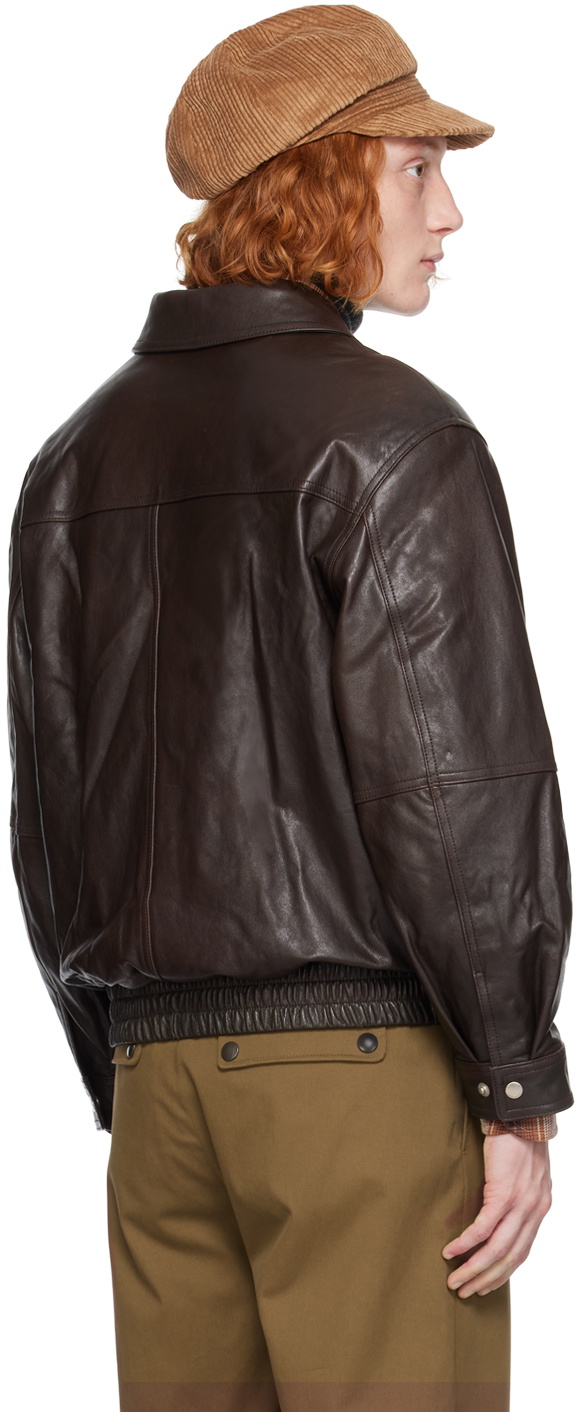 Dunst Brown Oversized Leather Jacket Dunst