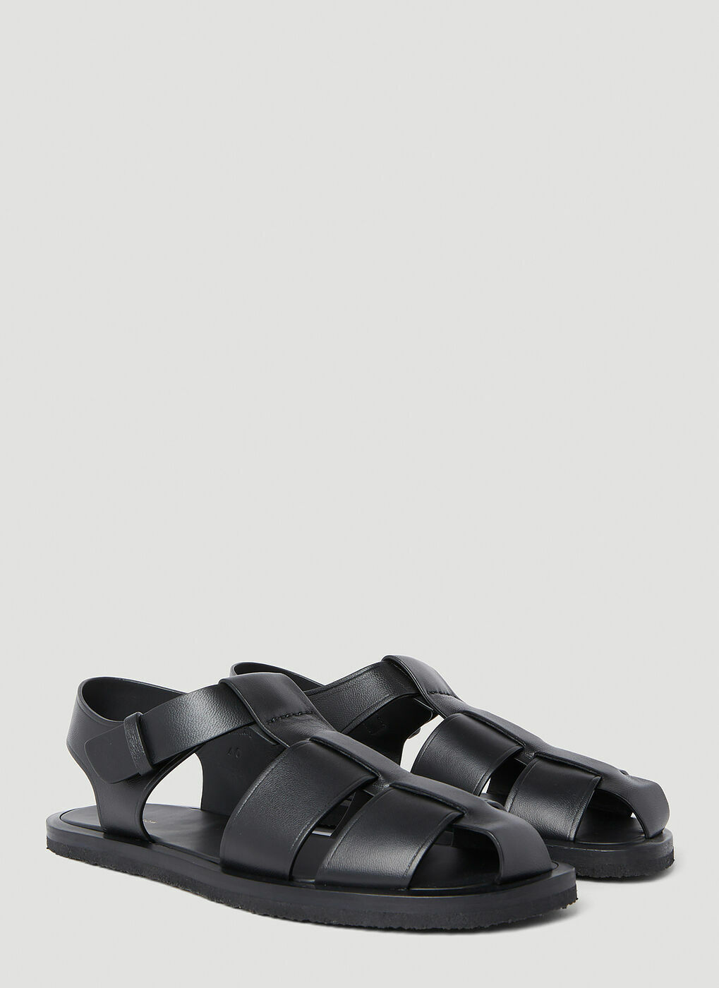 The Row Fisherman Sandals in Black The Row