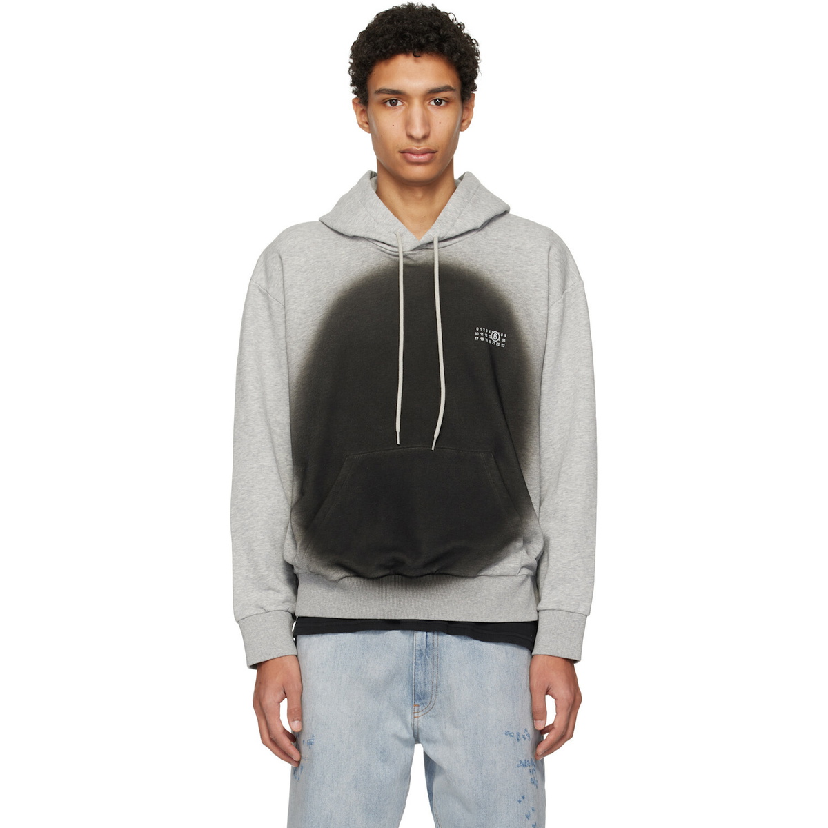 MM6 Maison Margiela Gray Spray Print Hoodie