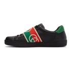 Gucci Black Elastic Ace Sneakers